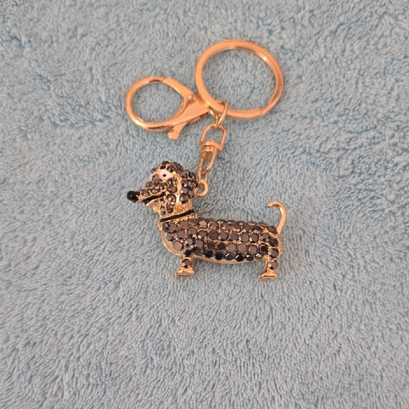 Handbags - Gold and Black Dachshund Bag Charm/ Keychain